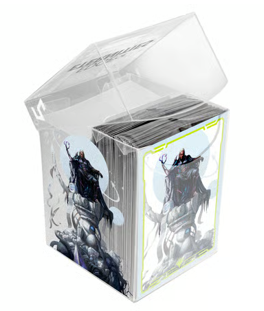 Ultra Pro - Magic: The Gathering - Aux Portes des Éternités - Sachet de 100 protèges cartes standard Tezzeret, Cruel Capitaine en boîte transparente (63 x 89 mm)