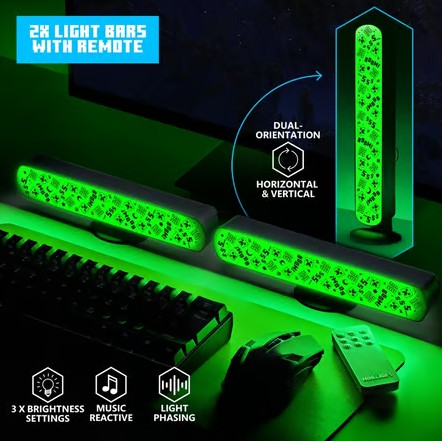 Minecraft - Set de 2 barres lumineuses avec télécommande 