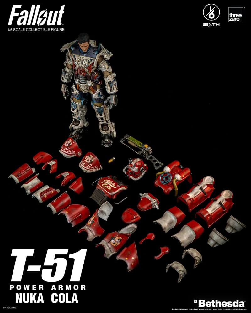 FALLOUT - T-51 Armure Assistée "Nuka Cola" - Figurine 1/6 37cm 