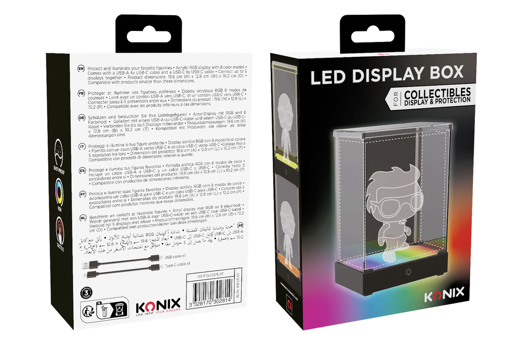 LED DISPLAY BOX - Vitrine en Acrilyc Lumineuse - 8 Modes d'éclairage 