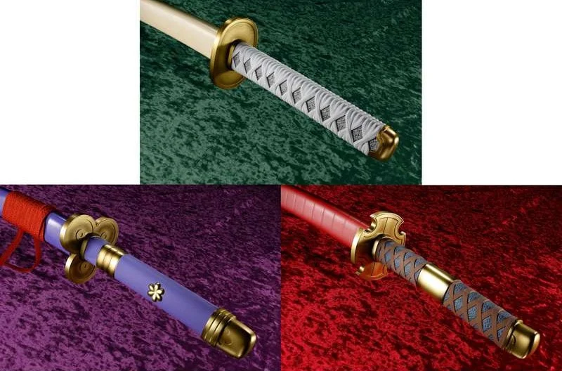 ONE PIECE - 3 épées de Roronoa Zoro - Réplique Proplica 95cm 