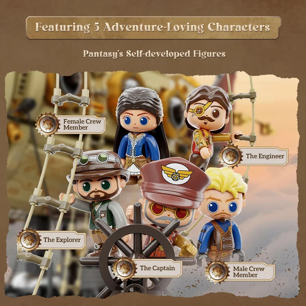 PANTASY - Dirigeable Steampunk - Bloc de Construction 2858 pcs