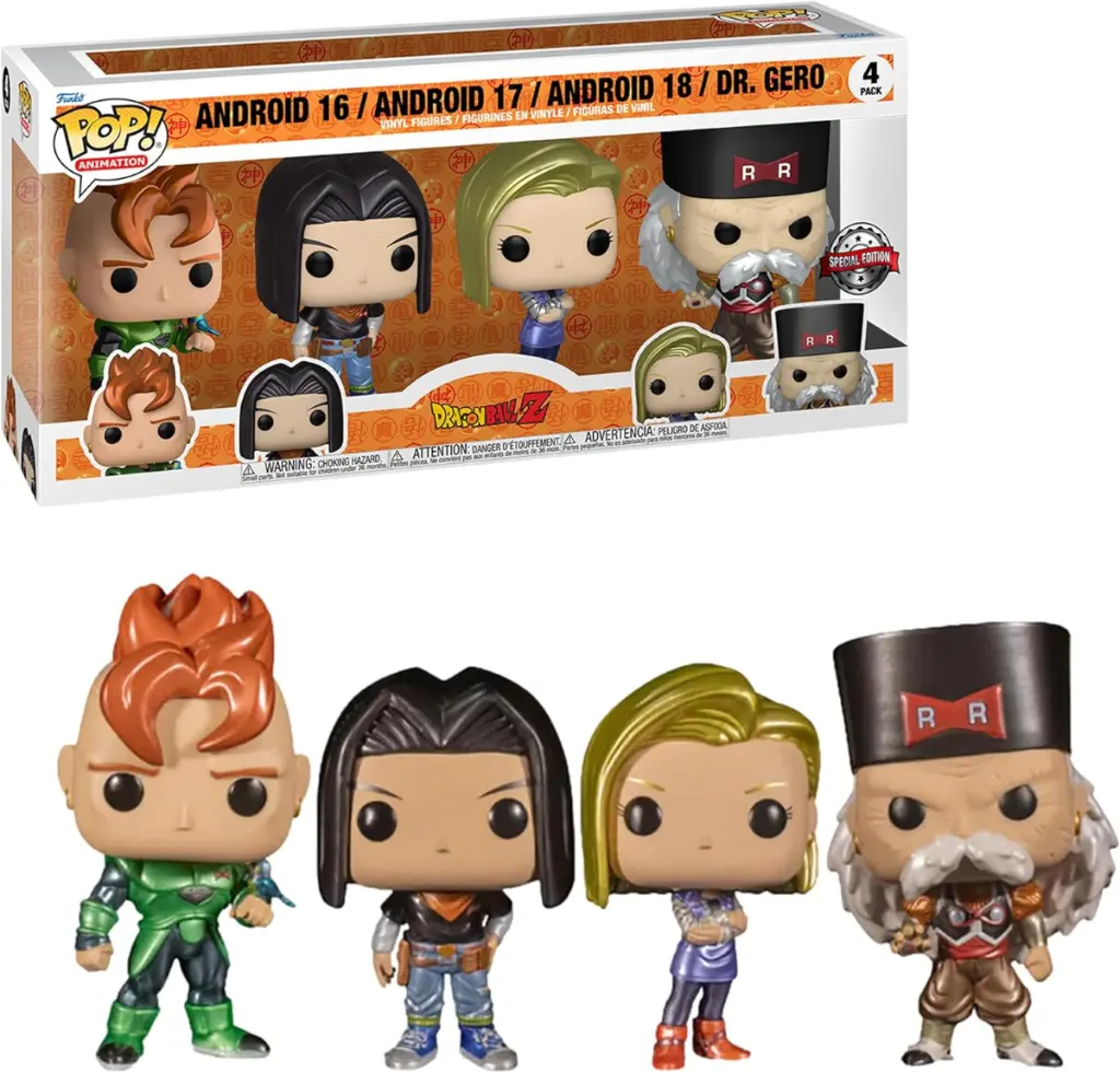 Funko POP 4 Pack: DBZ Android 16 / Android 17 / Android 18 / Dr. Gero Metallic SE