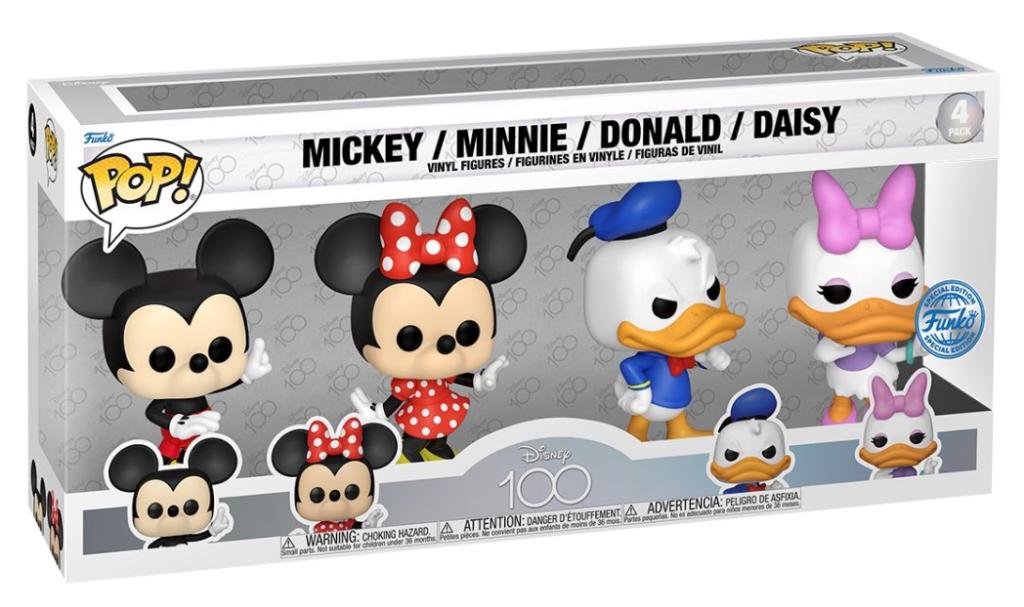 FUNKO POP 4 PACK DISNEY 100TH MICKEY / MINNIE / DONALD / DAISY SE