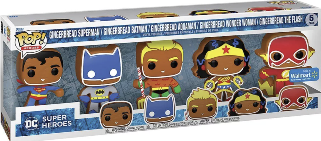 Funko POP 5 Pack: Gingerbread Super-Man / Batman / Aquaman / Wonder Woman / Flash SE
