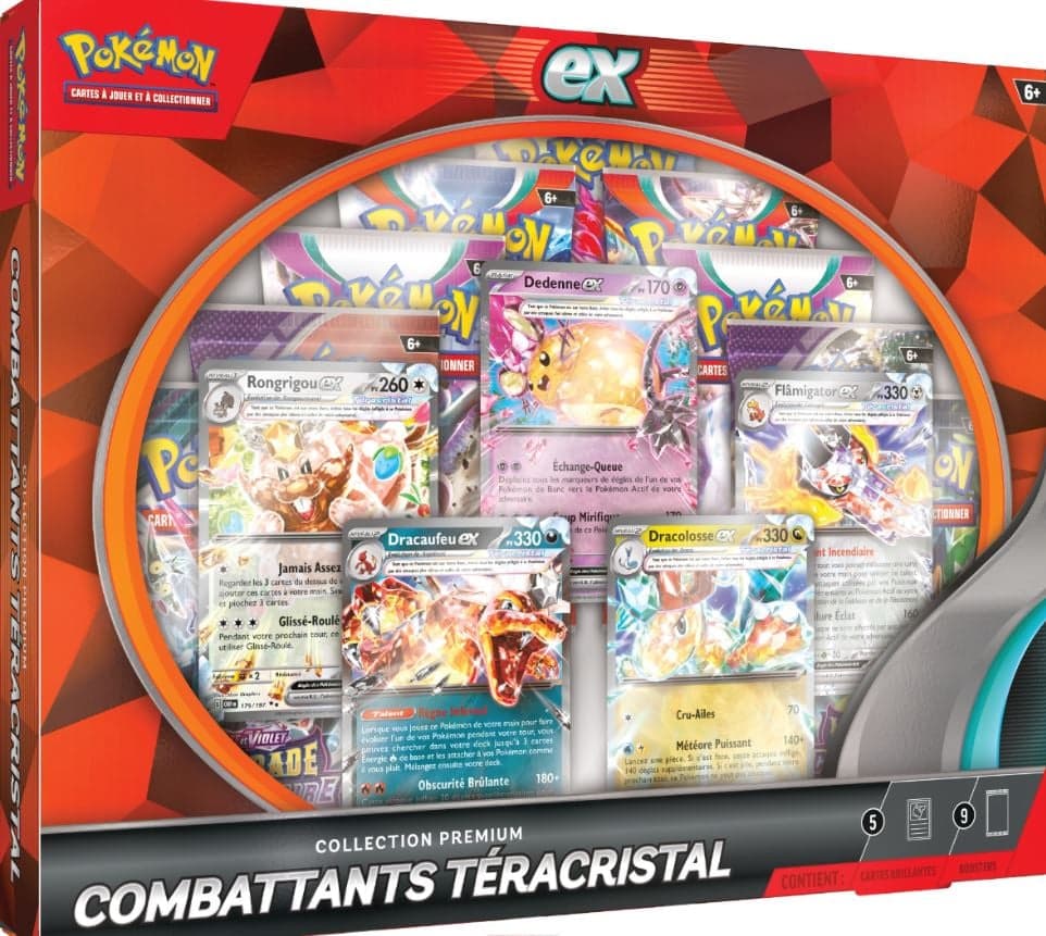 Pokémon JCC - Coffret Premium Combattants Téracristal (9 Boosters) 