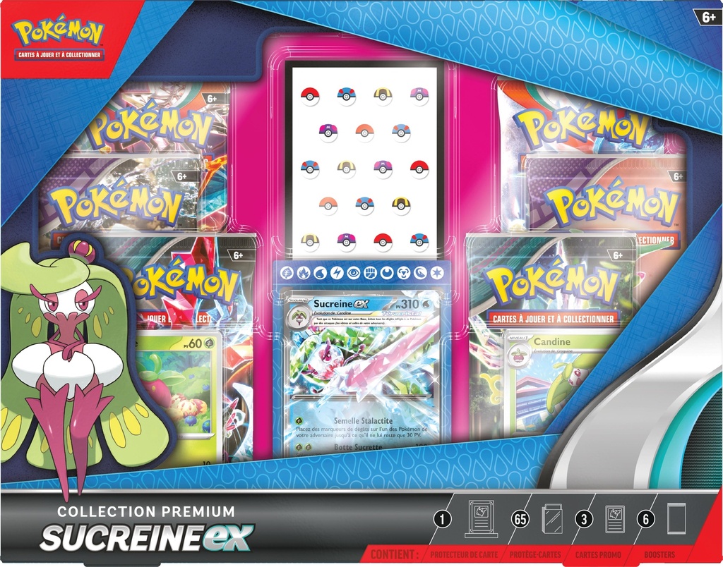  Pokémon JCC - Coffret Premium Sucréine-ex (6 boosters)