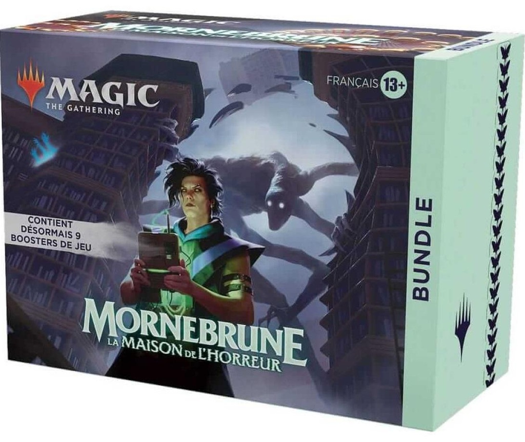 Magic: The Gathering - Bundle Mornebrune : La Maison de l’Horreur (9 boosters de Jeu, 30 cartes de terrain et accessoires) - FR 