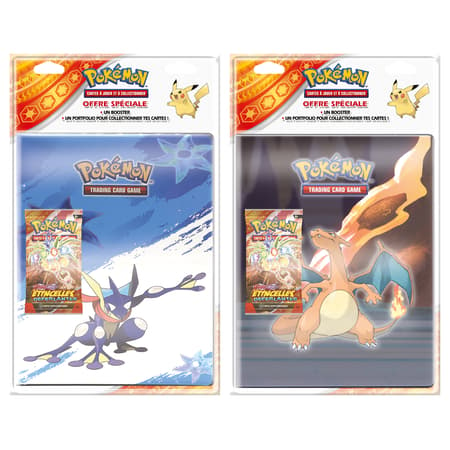 Pokémon JCC - Écarlate et Violet - Portfolio avec booster EV08 Étincelles Déferlantes (1x Portfolio aléatoire) 