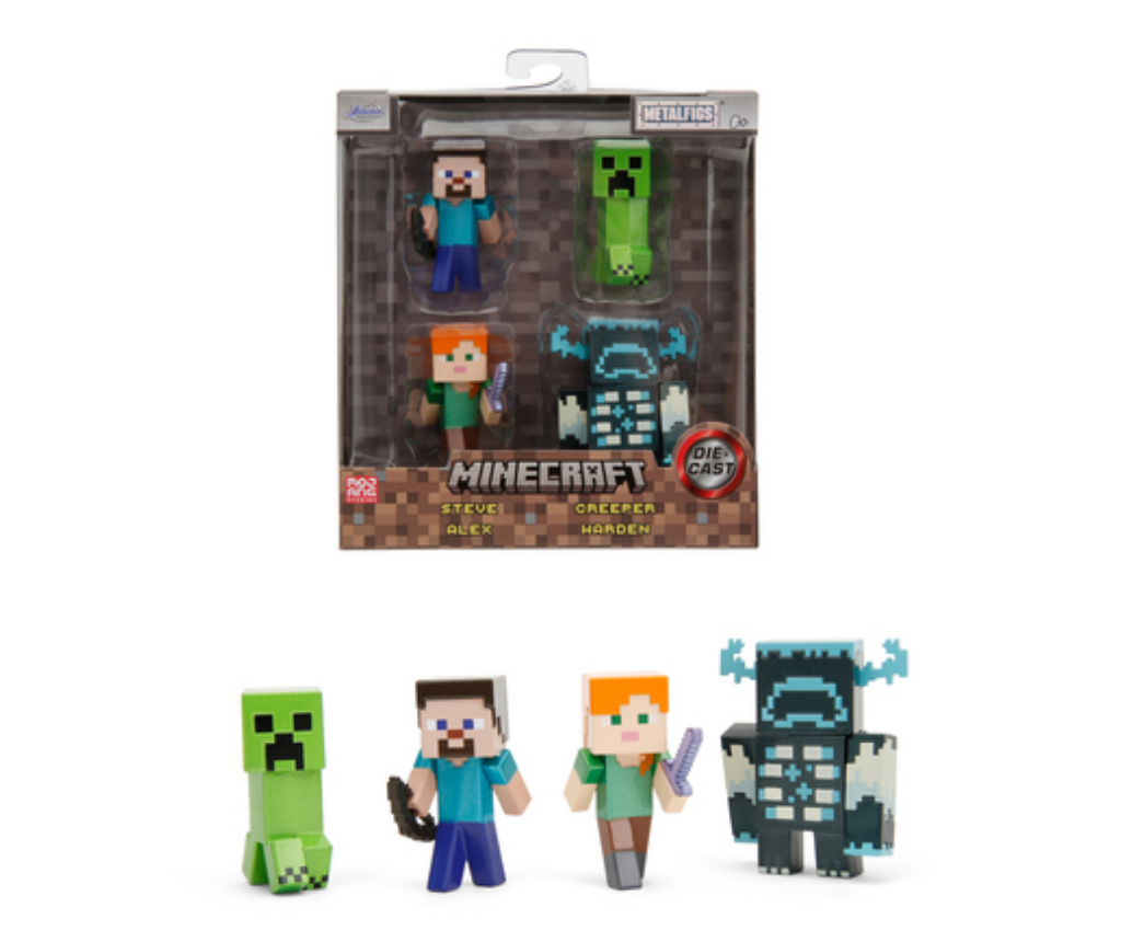 MINECRAFT - Pack de 4 Figurines 6,5cm 