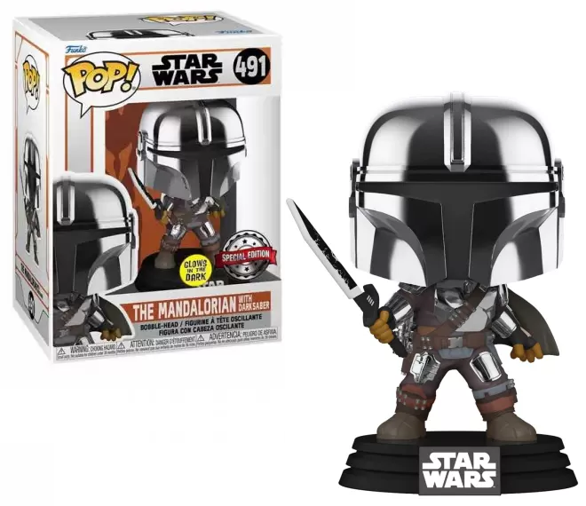 Funko POP 491 Mandalorian Darksaber GITD SE