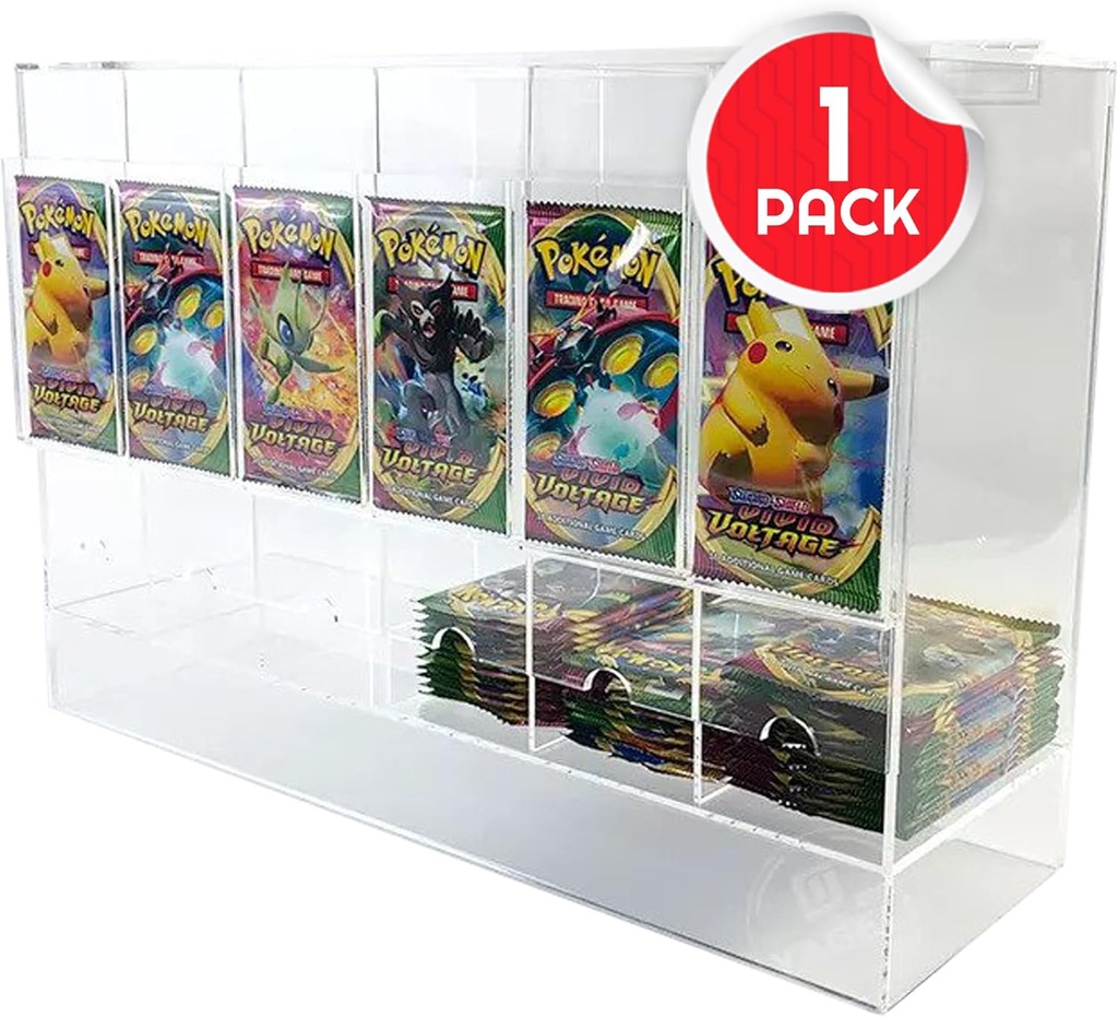 EVORETRO - PREMIUM 6-Slot Acrylic Card Pack Dispenser 