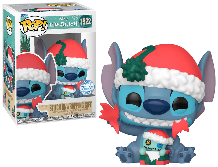 Funko POP 1522 Stitch Déballant Cadeau SE