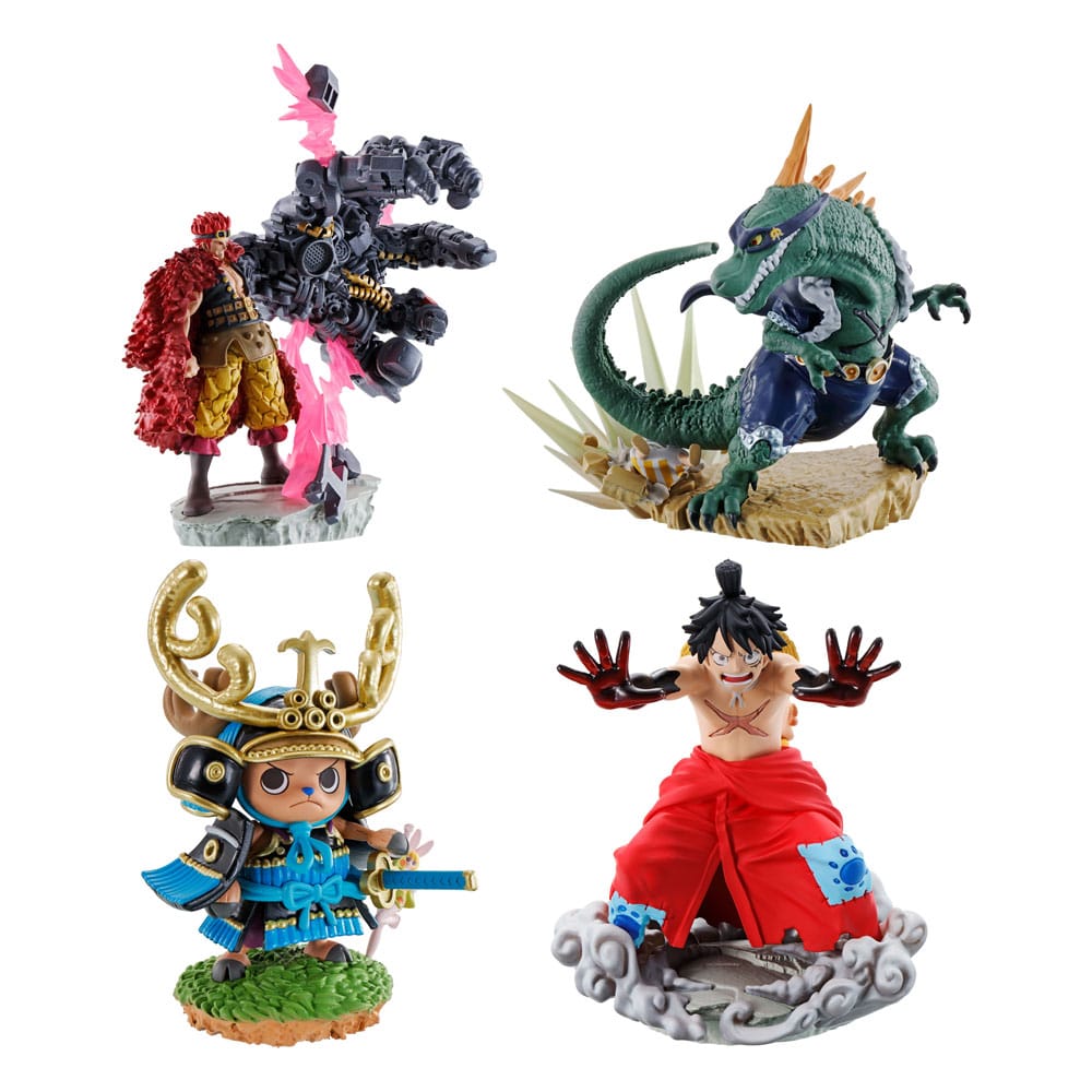 ONE PIECE - Logbox Re Birth Wanokuni - Set 4 Statuettes Petitrama 9cm 