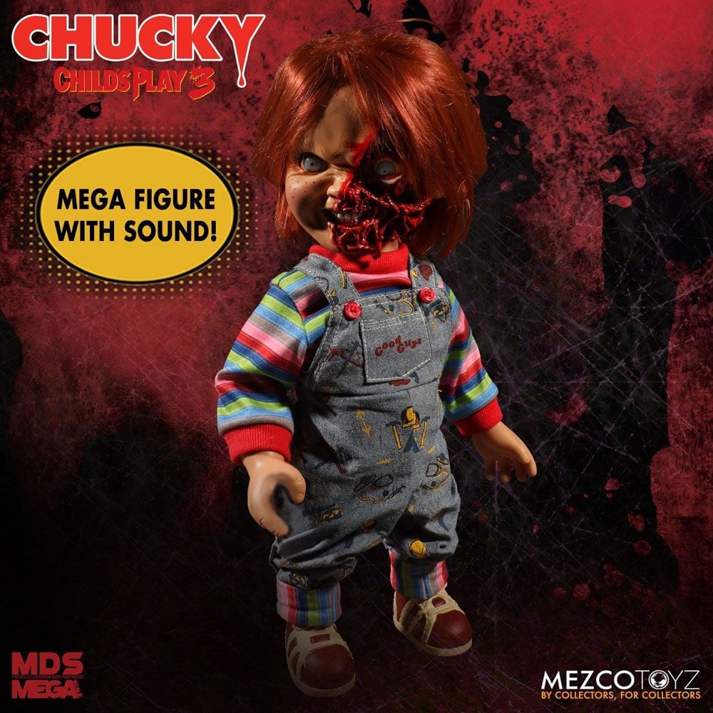 CHUCKY - Child's Play 3 - Poupée parlante Pizza Face Chucky - 38cm 