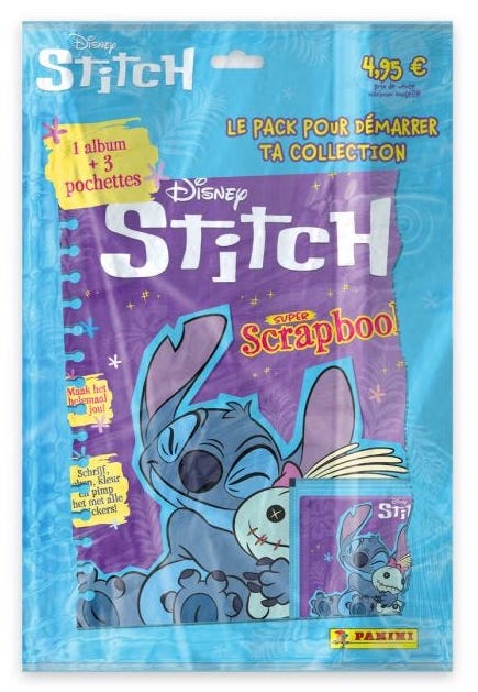 DISNEY - Stitch Panini Starter Pack 1 Album + 3 Packets Stickers - FR 