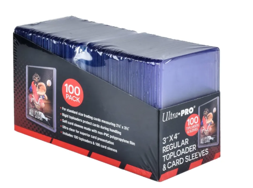 Ultra Pro - Présentoir de comptoir de 100 toploaders et pochettes de rangement standard (8x10cm) 
