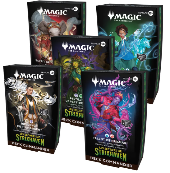 Magic: The Gathering - Assortiment de Decks Commander Les secrets de Strixhaven (5 Decks Commander) - FR 