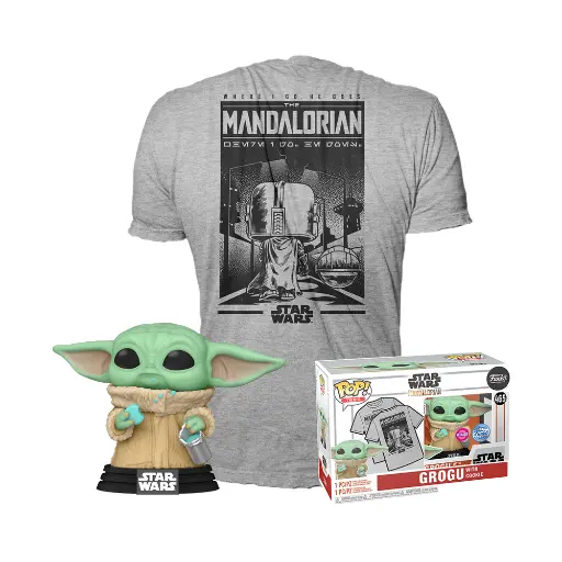 [POP465TEES] [POP465TEEL] FUNKO POP 465 GROGU COOKIE FLOCKED SE WITH TEE S