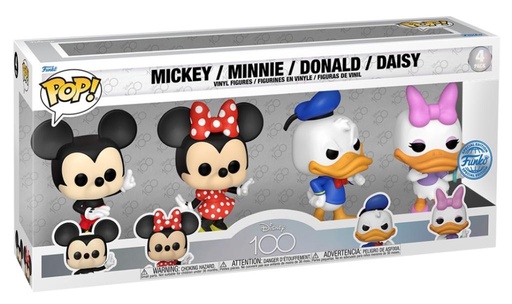 [POP4PACKDISNEY] FUNKO POP 4 PACK DISNEY 100TH MICKEY / MINNIE / DONALD / DAISY SE