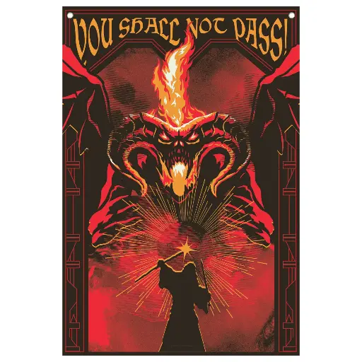 [BannerBalrog] LE SEIGNEUR DES ANNEAUX - Balrog - Banner Murale '125 x 85 cm' 