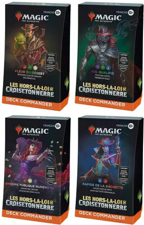 [MagicDeckHLL] Magic: The Gathering - Assortiment de Decks Commander Les hors-la-loi de Croisetonnerre (4 Deck Commander) - FR 