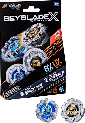 [1-80GF&7-60GN] BEYBLADE X - Cowl Sphinx 1-80GF & Crest Leon 7-60GN Dual Pack 