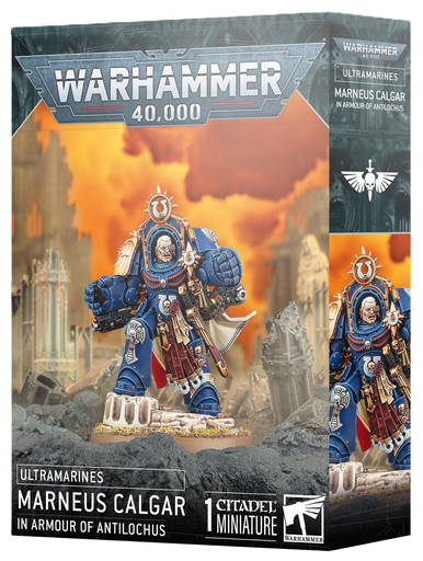 [55-74] 40K - Space Marines - Ultramarines - MARNEUS CALGAR EN ARMOUR D'ANTILOCHUS 
